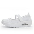 thumbnail image 3 of Ruiatoo Women's Breathable Mary Jane Shoes Air-Cushion Nurse Casual Walking Slip On Sneakers Black Mesh Platform Shoes White 39, 3 of 5