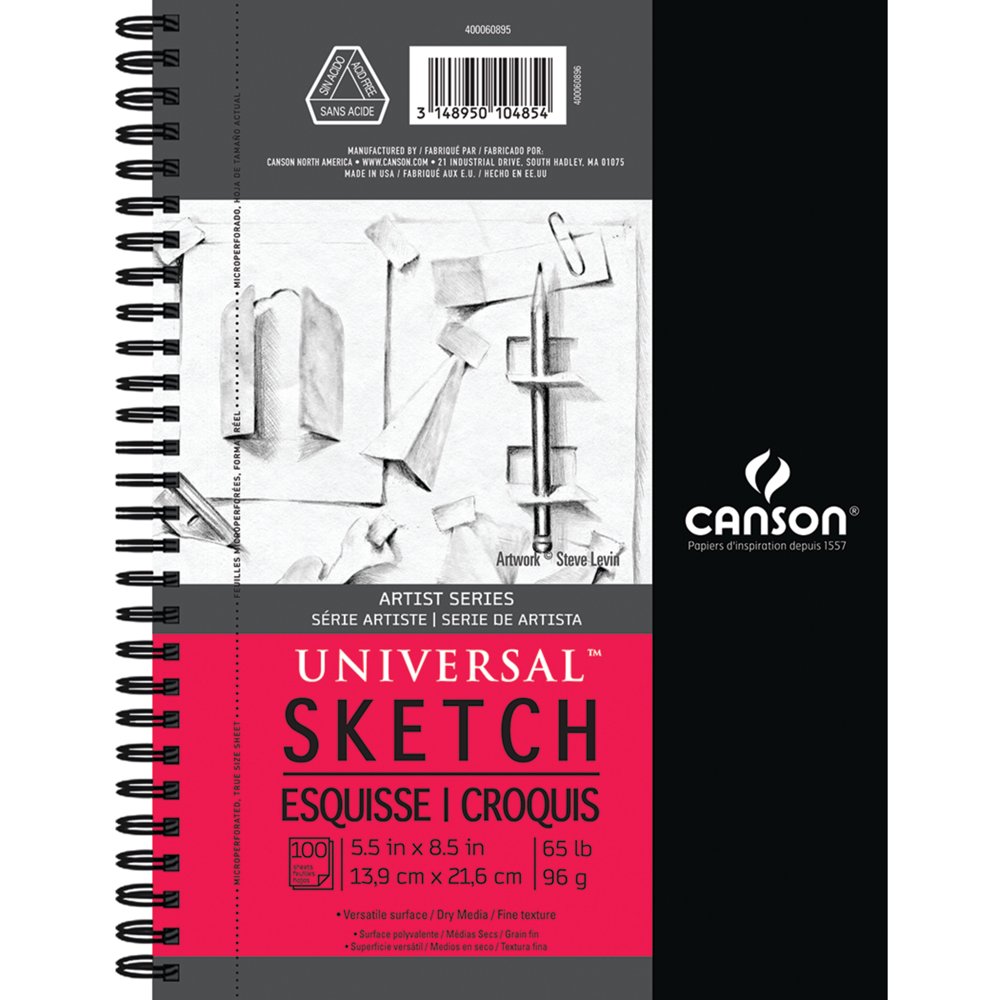 Canson Artist Series Sketch Pad 5.5in x 8.5in, 60 Sheets/Pad