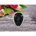 thumbnail image 1 of Pear Shape Halo Design 1.75 Carat Black Diamond Moissanite Engagement Ring Anniversary Gift On 10k White Gold Art Deco, 1 of 5