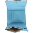 thumbnail image 3 of Buxton  Striped Straw Vegan Leather Medium Trifold (Women), 3 of 6