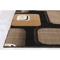 thumbnail image 4 of Allstar 8x10 Modern Area Rug in Black with Dark Brown Geometric Rounded Rectangle design (7' 9" x 10' 1"), 4 of 7