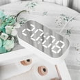 thumbnail image 2 of Yannee LED Mirror Digital Alarm Clock Bedside Alarm Clock Mirror Alarm, Adjustable Brightness for Bedroom Office Desktop, 2 of 10