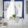 thumbnail image 5 of Fsddascl Nautical Sailboat Blackout Curtains for Bedroom/Living Room, Thermal Insulated Kitchen Curtains, Navy Blue Ocean Seagull Waves Ship Grommet Darkening Window Treatment Drapes 52"x63"x2, 5 of 6