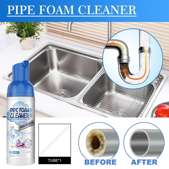 Foaming Drain Cleaner, Sink Cleaner and Deodorizer, Drain Clog Remover for Kitchen Sinks, Shower Drains, Tubs