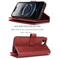 thumbnail image 5 of For Apple iphone 16e Case Wallet with Credit Card Holder for Women Men, Flip PU Leather Wallet Phone Case for iphone 16e 2025, Tekcoo Detachable Magnetic Kickstand Cover with Wrist Strap, Wine Red, 5 of 7