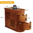 thumbnail image 4 of Fnova Solid Wood End Table with 2 Drawers, No Assembly Required, Side Tables for Living Room, Bedroom, Walnut, 4 of 12