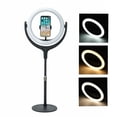 thumbnail image 2 of 12 inch LED Ring Light,Stepless Dimmable LED Ring Light with Cell Phone Holder for Smartphone, Live Stream,Makeup,YouTube Video,3 Color Settings-White,Warm,Yellow, 2 of 7