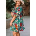 thumbnail image 4 of a.Jesdani Robe Mini à Manches Bouffantes Florale - Grande Taille, Élégance à Nouer, 4 of 8