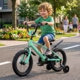 thumbnail image 4 of Ktaxon 12 Inch Dino Kids Bike for Boys & Girls Age 2-4, Dinosaur Bicycle w/ Training Wheels, Dual Brakes for 32"-41" Tall, 4 of 15