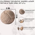 thumbnail image 2 of 8 Pcs Jute Rope Decorative Balls, Natural Cotton Knot Orbs for Bowl Filler, Rustic Coastal Farmhouse Decor, Wedding Centerpiece & Living Room Decoration (Dia - 3Inch), 2 of 4