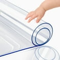 thumbnail image 1 of TRAHOO-30x44 Inch New Version Clear Vinyl Table Cover Protector 1.5mm Thick Desk Pad Protector Cover Clear Plastic Table Mat Tablecloth Protector for Wood Dining Coffee Table Office Writing Desk Pad, 1 of 4
