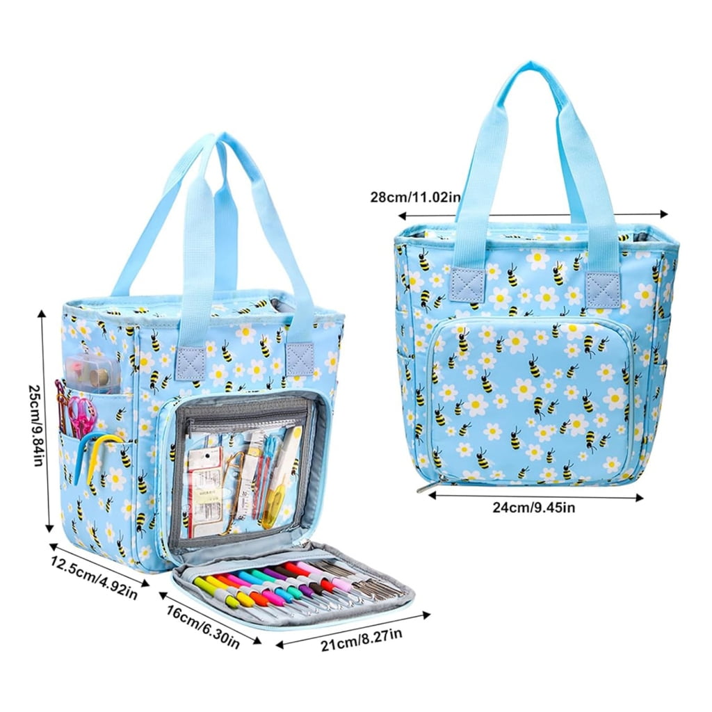 Crochet Bag Crochet Craft Organiser Knitting Bag for Crocheting & Knitting Supplies, Portable Yarn Storage Organiser