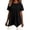 Black, variant on Women's Short Sleeve T-Shirt, Crew Neck Asymmetrical Hem Top, Solid Color Casual Loose Fit Summer Blouse for Daily Wear