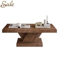 thumbnail image 2 of GZXS 47" Rectangular Coffee Table, Modern Wood Accent Center Table for Living Room, Home Office, Easy Assembly, Walnut, 2 of 8