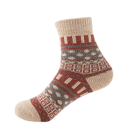 

3 Pairs Socks for Women Womens Vintage Winter Soft Warm Thick Cold Knit Wool Crew Socks Dot Print Womens Socks