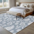 thumbnail image 4 of 5'x7' Area Rugs, Blue Paisley Indoor Outdoor Area Rug for Living Room Bedroom, Ethnic Vintage Floral Botanical Abstract Washable Bathroom Rugs Kitchen Floor Carpet Mats Home Decor Aesthetic, 4 of 8