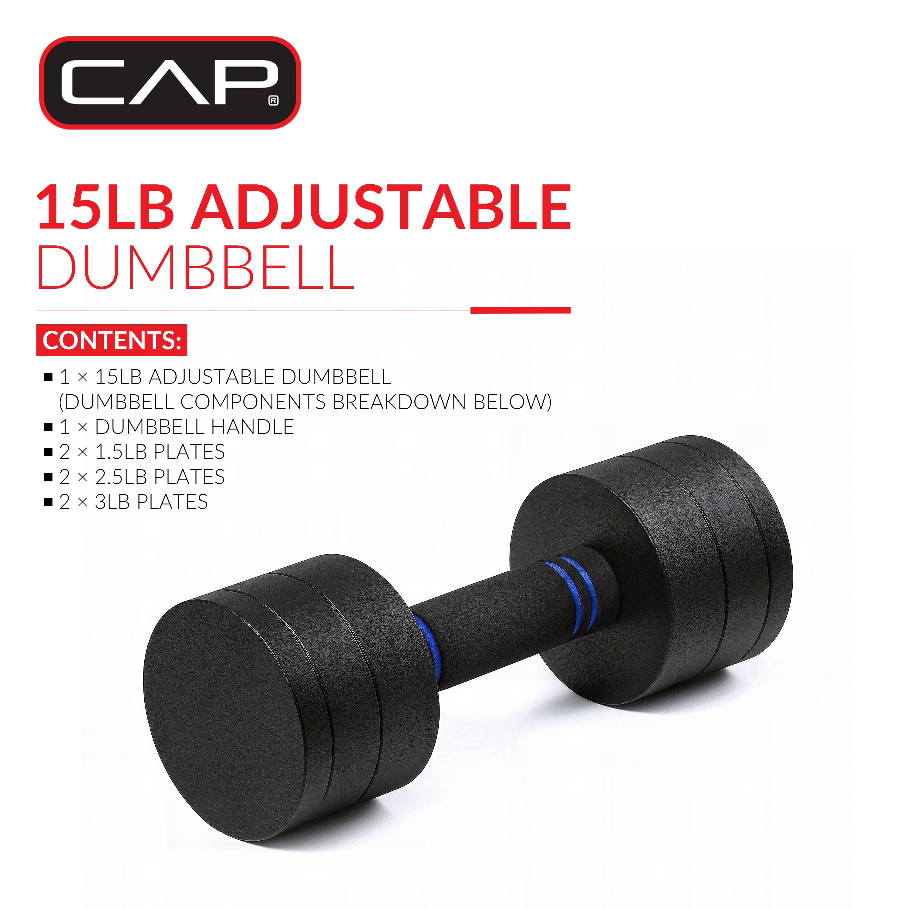 CAP Adjustable Threaded Dumbbell with Foam Handle photo 2