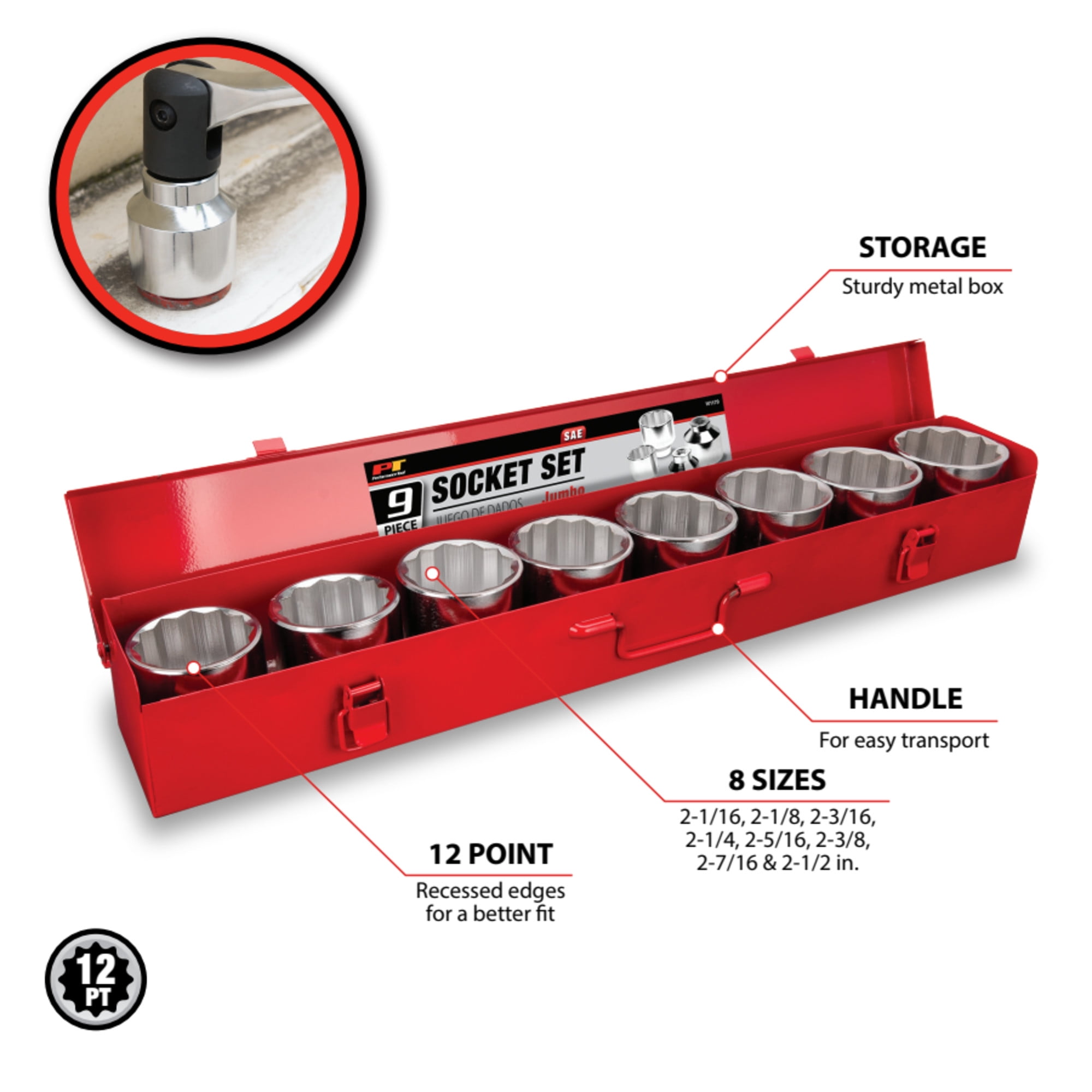 9PC 3/4' DR JUMBO SOCKET SET