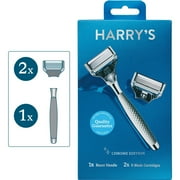 Harry's 5-Blade Men's Razor - 1 Razor Handle + 2 Razor Blade Refills - Chrome Edition Handle