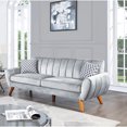 thumbnail image 2 of Contemporary Gray Velvet : 2 With And Curved Lines In Velvet: Modern Couch Cozy Seats, 2 of 5