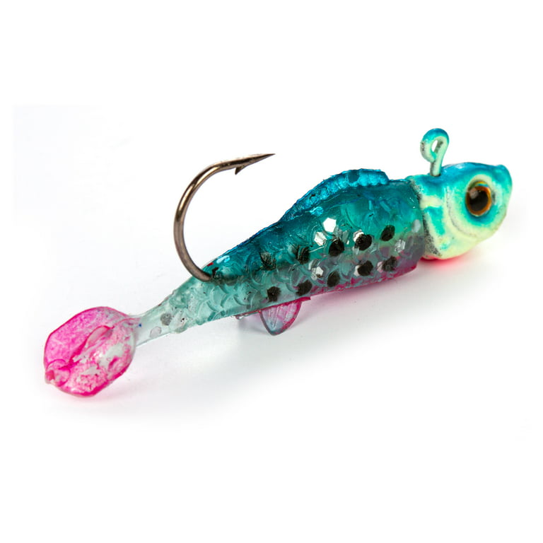 Zoom Pearl/Blue Back Swim N Shiner Fishing Lures 2'' - A Meaty Grub Large  Panfish