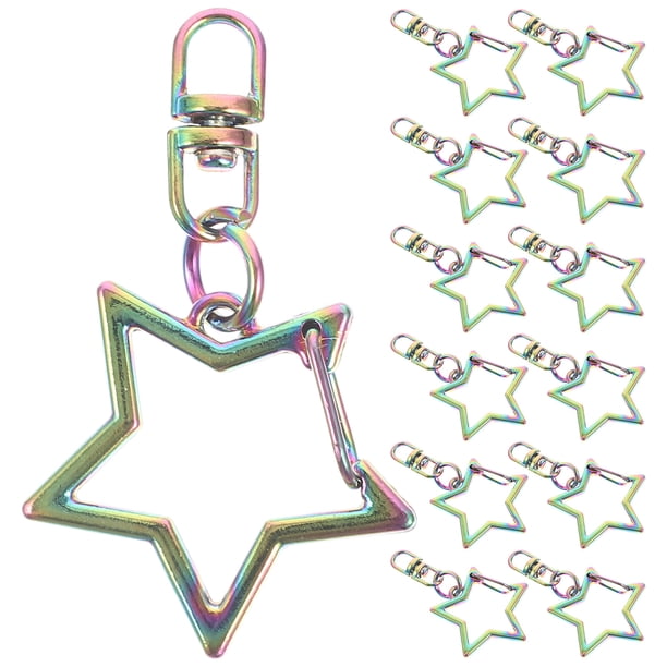 30 piezas de llavero con broche de resorte en forma de estrella, gancho a presión, accesorios para llavero