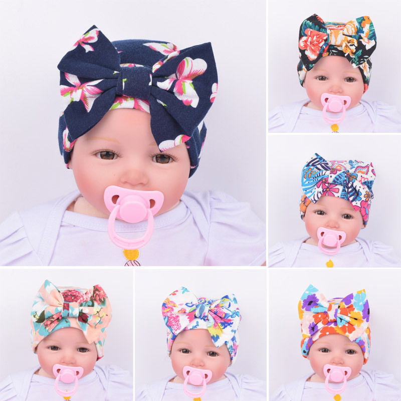 Kids Baby Newborn Infant Toddler Girls Floral Beanie Hat Soft Warm Hospital Cap 