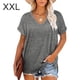 thumbnail image 1 of Jumpingount Camiseta de mujer con cuello en V, manga corta con cuello en V, blusa dividida de color sólido Prendas para la parte del cuerpo Gris claro XXL Jumpingount AP003161-30, 1 of 6