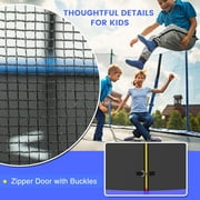 14FT Trampoline, 1320LBS Kids Trampoline with Basketball Hoop, Outdoor Adult Trampoline w/Enclosure Net & Heavy-duty Supports