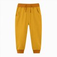 thumbnail image 5 of Gibobby Boys Pants Toddler Boys Pants Lightweight Trousers 12 Months 2T 3T 4T 5T Kids Winter Casual Solid Sweatpants With Drawstring Toddler Pull On Pants(5-6 Years,Yellow), 5 of 5