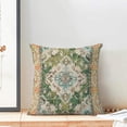 thumbnail image 3 of Boho Pillow Covers 18x18, Olive Green Ethnic Design Outdoor Decorative Throw Pillows for Couch, Carpet Pattern Decor Cushion Cover 2 Pcs Farmhouse Linen Pillowcase for Bed Car Safa, 3 of 6