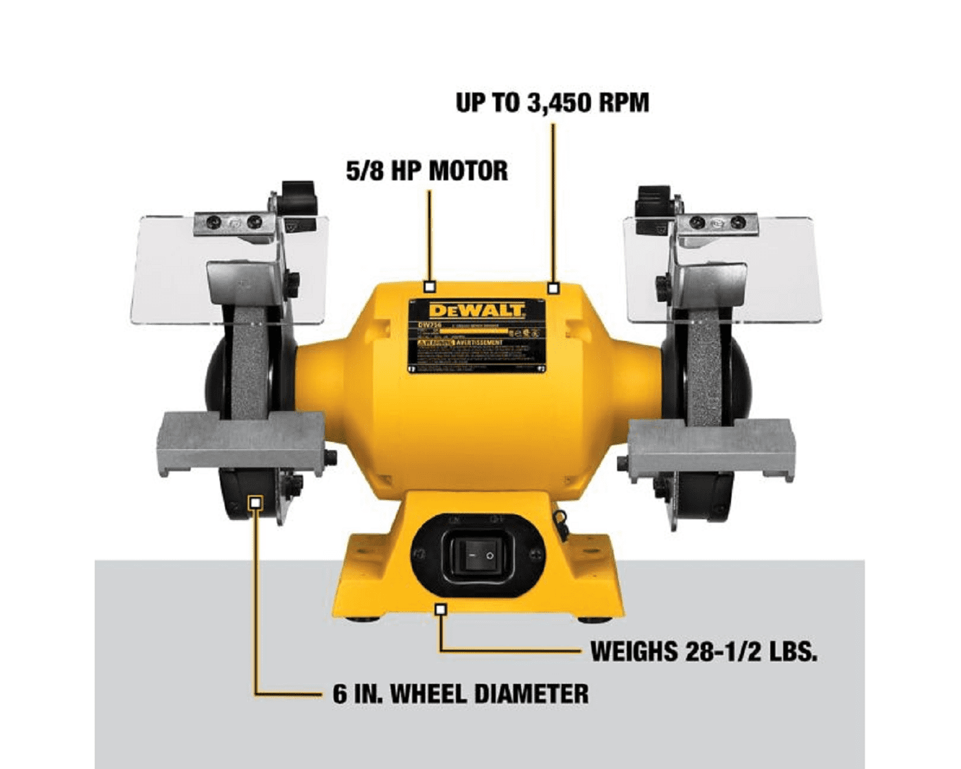 DeWALT DW756 6 in. (150mm) Bench Grinder