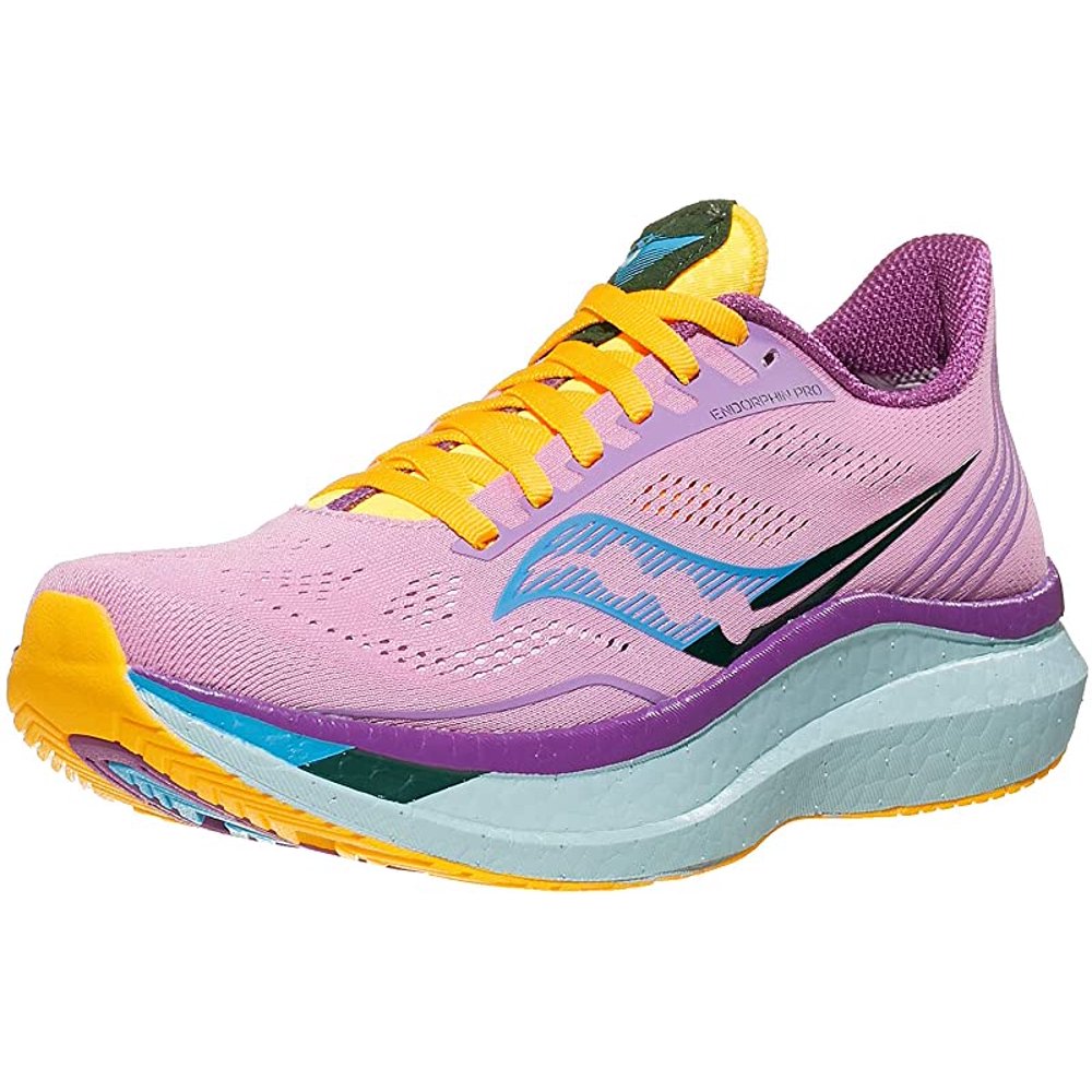 Saucony Saucony Women's Endorphin Pro Running Shoe, Future/Pink, 9.5
