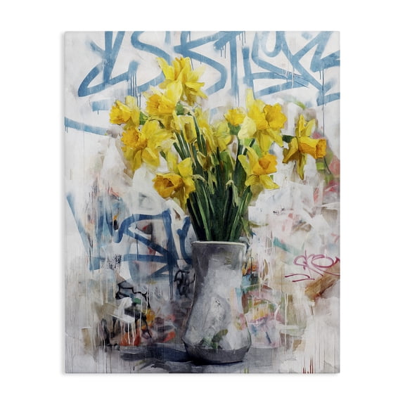 Stupell Industries Color Clash Daffodils & Graffiti Canvas Wall Art, design by Svetlana Aleynikova