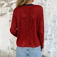 thumbnail image 4 of QQZ Regular Fit Open Front Sequin Cardigan For Women, Long Sleeve Lightweight Cardigan Sweaters For Women, Fall Outfits For Travel Business Casual Party Daily Wear, 4 of 9