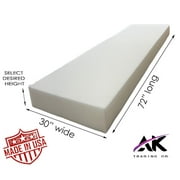 AK TRADING CO. Upholstery Foam Cushion, High Density Foam Sheet - Made in USA, 4 x 30 x 72