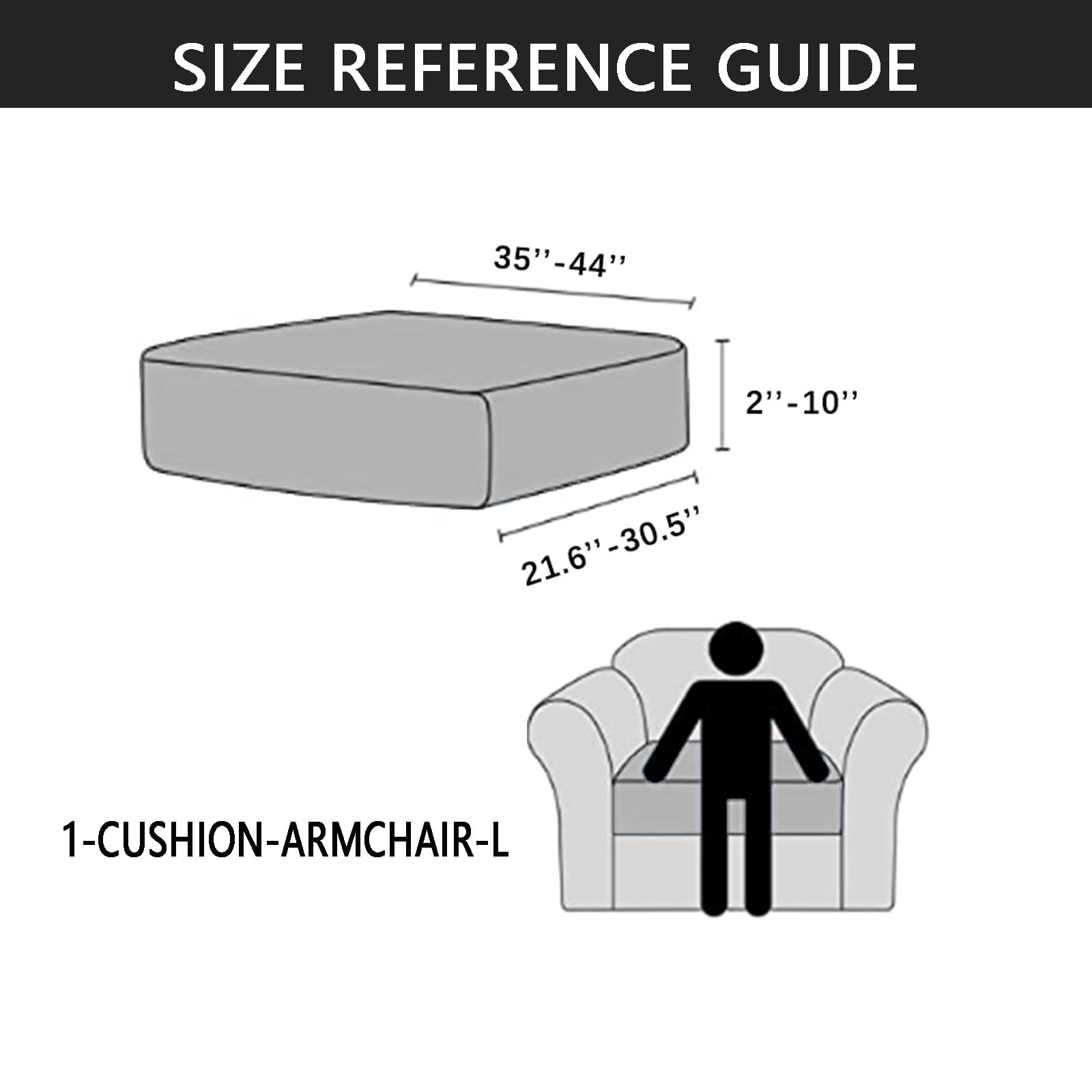 Shukii PU Waterproof Couch Cushion Covers Sofa Seat Covers Stretch Sofa Slip Covers Combination Sofa Cover Couch Sofa Covers For Pets With Elastic Bottom 1 Cushion Armchair L,Black