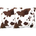 thumbnail image 1 of Fundas de almohada con estampado de vacas, 18.0 x 18.0 in, 2 fundas de cojín decorativas de piel sintética para sofá, sala de estar, sofá, dormitorio, 1 of 4