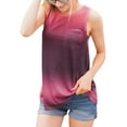 thumbnail image 3 of TWZH Women Gradient Front Pocket Wide Hem Crew Neck Sleeveless Tank, 3 of 7