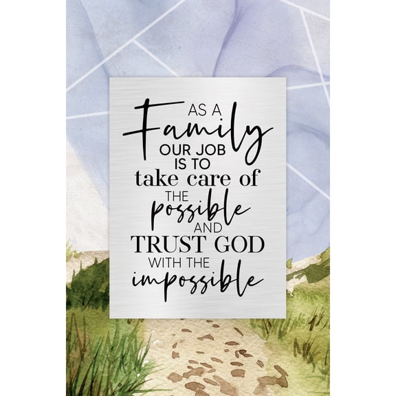 DEXSA As A Family Our Job Wood Plaque with Easel and Wall Hanger 6"x9"