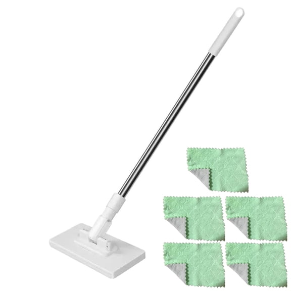YiaNXan Mini Sweeper Mop with 5 Cleaning Cloth, Dust Cleaner Flat Mops with Locking Head, Multi Surface Mop Floor Mopping for Kitchen Wall Bathroom Toilet Corners Window
