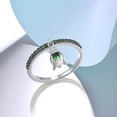 thumbnail image 4 of Santuzza Sterling Silver Dangle Green Enamel Tulip Green Spinel Cubic Zirconia Beaded Ring for Women, 4 of 5