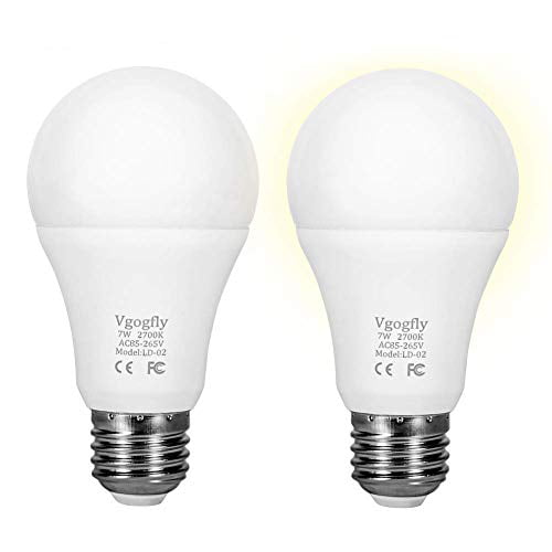 4 Pack Smart Lighting Lamp 7W E26/E27 Automatic On/Off Boundery Dusk 2 Dawn L.E.D Bulb Indoor/Outdoor Yard Porch Patio Garage Garden 