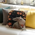 thumbnail image 3 of SHANXI Cute Mouse Decorative Pillow Covers with Cherry Leaves Black Circle Throw Pillow Cases Lovely Animals in The 24x24in, 3 of 5