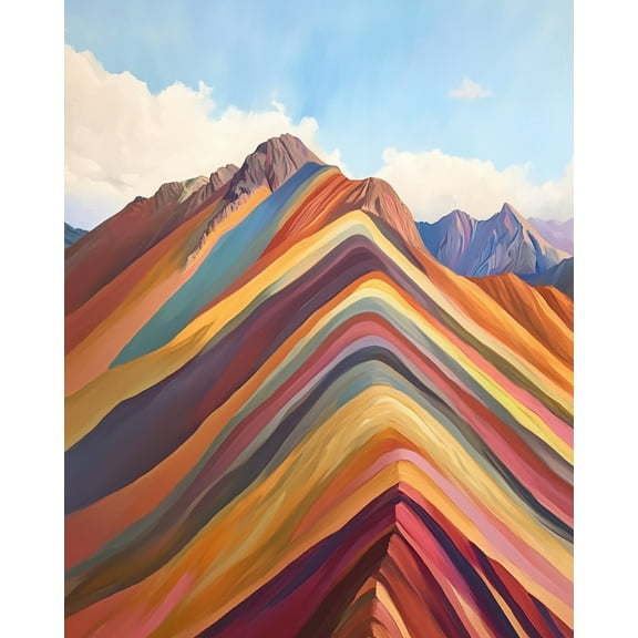Paint by Numbers for Adults Kids Beginner Rainbow Mountains DIY Acrylic Painting by Numbers Kits with Brushes Acrylic Pigment Home Decoration Gifts 16 x 20 inch