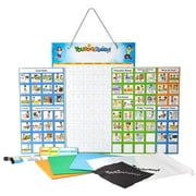 Magnetic Chore Chart for One / Multiple Kids, Toddlers and Teens, Behavior Reward Responsibility Dry Erase Chart Set with 70 Chore, 240 Star Magnets, 4 Markers, 3 Removable Name Tags, for Ages 2 to 13