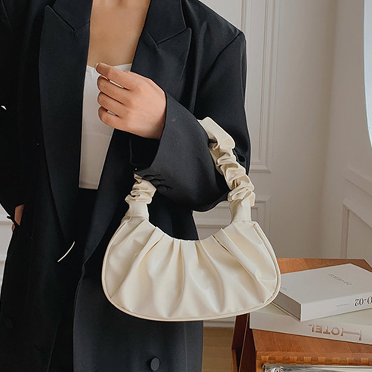 Retro Buckle Decor Baguette Bag, Women's Trendy Shoulder Flap Bag, Hand  Zipper Purse For Work | SHEIN