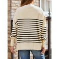thumbnail image 4 of ORUYROP Women's Crewneck Batwing Long Sleeve Sweater 2023 Fall Oversized Ribbed Knit Side Slit Pullover Top, 4 of 6