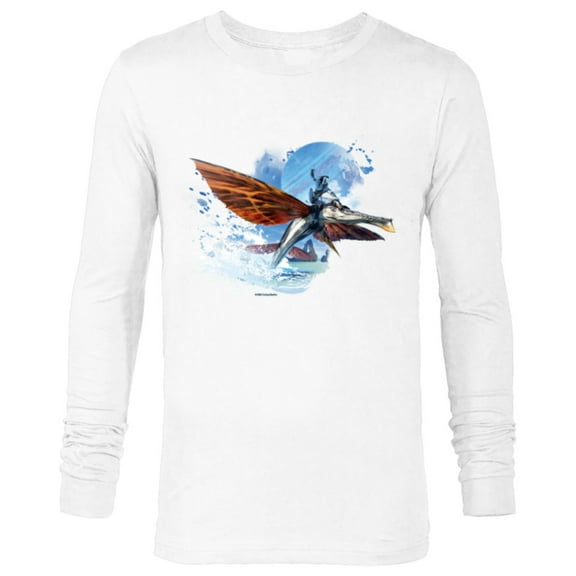 Avatar: The Way of Water Jake Sully Riding Skimwing Painted - Long Sleeve T-Shirt for Men - Customized-White