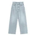 thumbnail image 4 of MEZZALL Women Distressed Wide Leg Denim Pants Comfortable High Waist Bottom Trousers With Retro Flared Design Fashionable Solid Color Daliy Slacks, 4 of 6